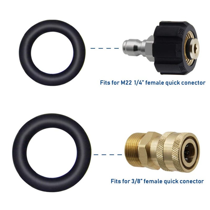 Twinkle Star Pressure Washer O-Rings for 1/4", 3/8" Quick Connect Coupler, 40 Pack - Image 3